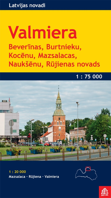 Online bestellen: Wegenkaart - landkaart Valmiera. Beverīnas, Burtnieku, Kocēnu, Mazsalacas, Naukšēnu, Rūjienas novads - Valmiera & omgeving | Jana Seta