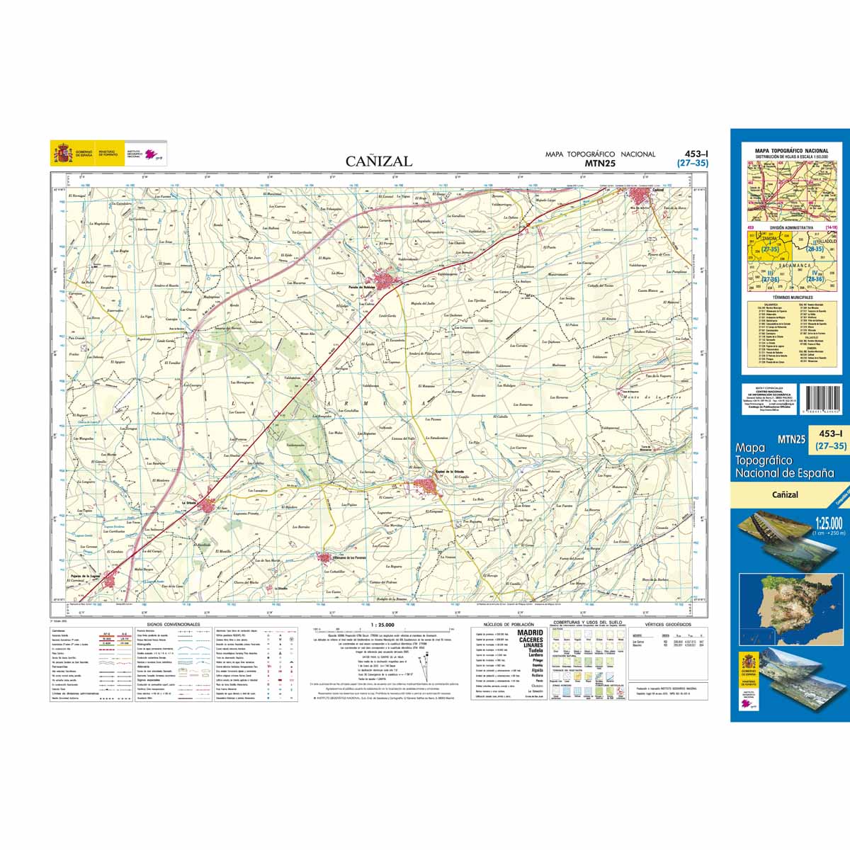 Online bestellen: Topografische kaart 453-I Cañizal | CNIG - Instituto Geográfico Nacional1