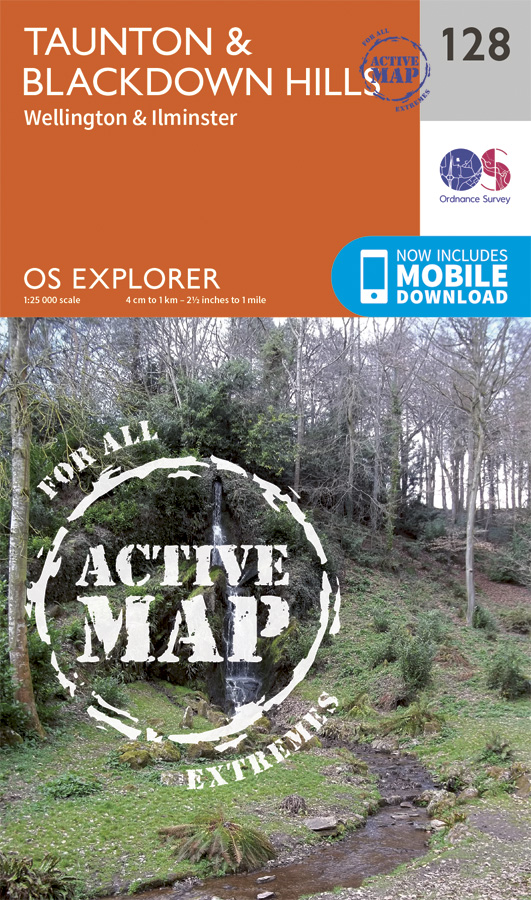 Online bestellen: Wandelkaart - Topografische kaart 128 OS Explorer Map | Active Taunton / Blackdown Hills | Ordnance Survey