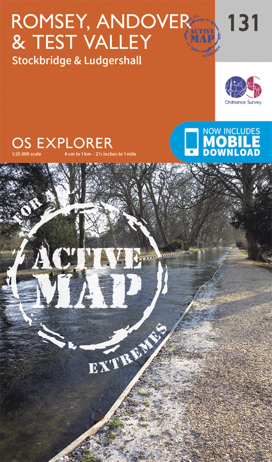 Online bestellen: Wandelkaart - Topografische kaart 131 OS Explorer Map | Active Romsey / Andover / Test Valley | Ordnance Survey