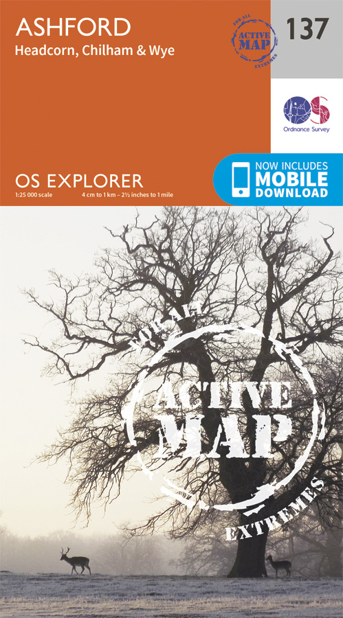 Online bestellen: Wandelkaart - Topografische kaart 137 OS Explorer Map | Active Ashford | Ordnance Survey