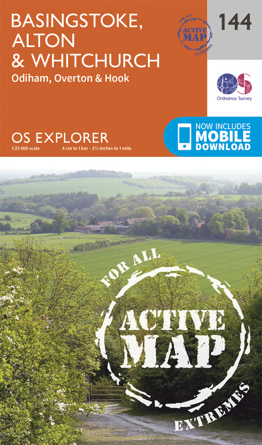 Online bestellen: Wandelkaart - Topografische kaart 144 OS Explorer Map | Active Basingstoke / Alton / Whitchurch | Ordnance Survey