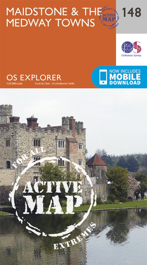 Online bestellen: Wandelkaart - Topografische kaart 148 OS Explorer Map | Active Maidstone / the Medway Towns | Ordnance Survey