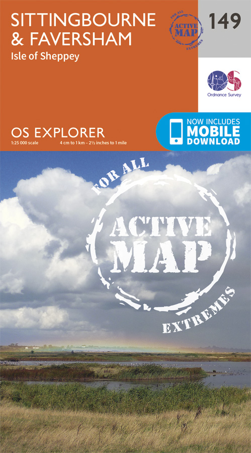 Online bestellen: Wandelkaart - Topografische kaart 149 OS Explorer Map | Active Sittingbourne / Faversham | Ordnance Survey