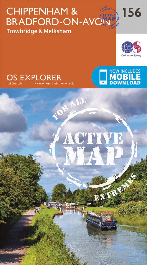 Online bestellen: Wandelkaart - Topografische kaart 156 OS Explorer Map | Active Chippenham / Bradford-on-Avon | Ordnance Survey