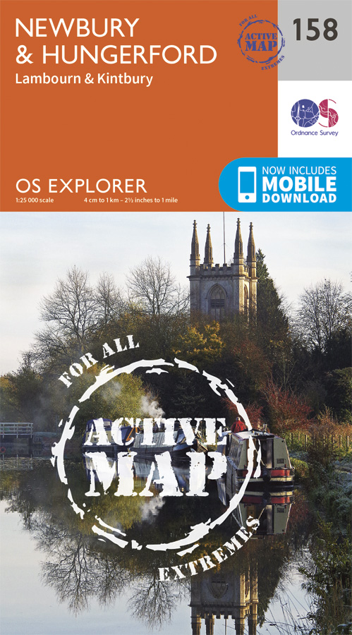 Online bestellen: Wandelkaart - Topografische kaart 158 OS Explorer Map | Active Newbury / Hungerford | Ordnance Survey