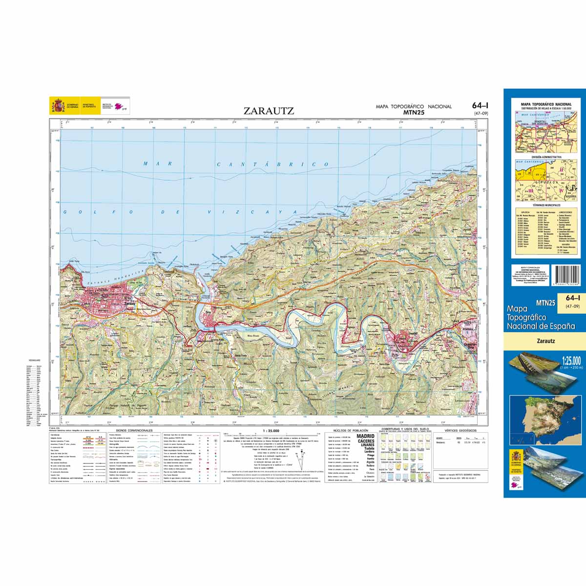 Online bestellen: Topografische kaart 64-I Zarautz | CNIG - Instituto Geográfico Nacional1