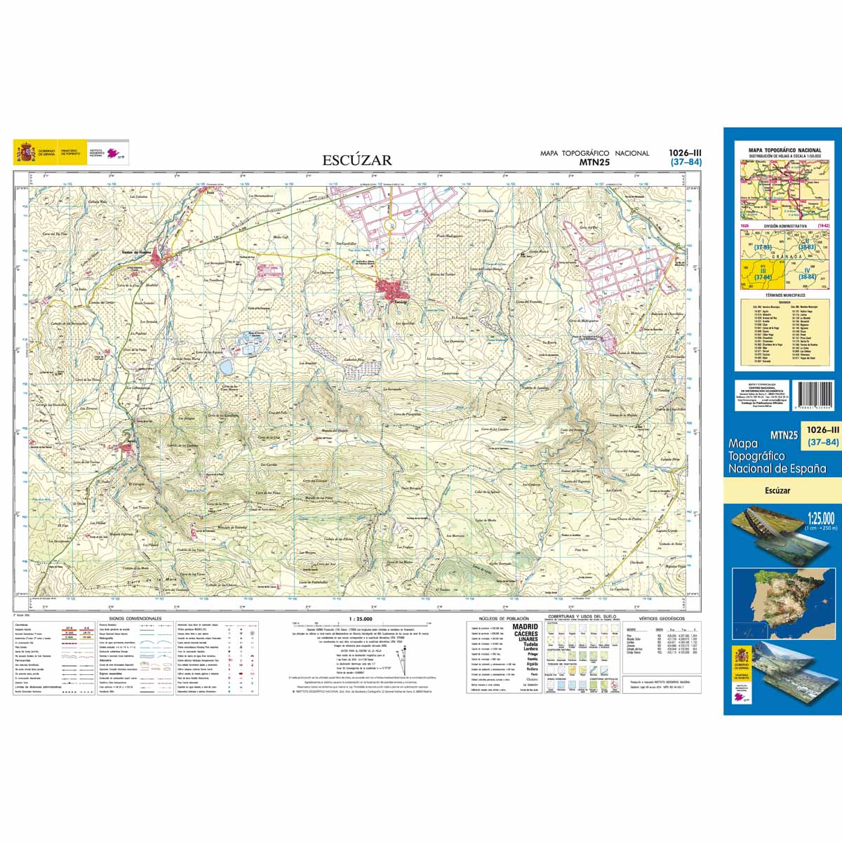 Online bestellen: Topografische kaart 1026-III Escúzar | CNIG - Instituto Geográfico Nacional1