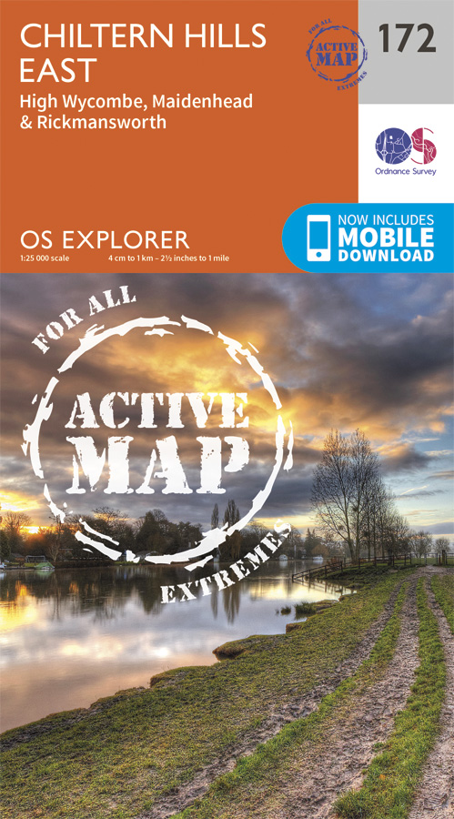 Online bestellen: Topografische kaart - Wandelkaart 172 OS Explorer Map | Active Chiltern Hills East | Ordnance Survey