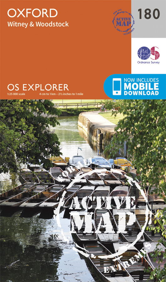 Online bestellen: Wandelkaart - Topografische kaart 180 OS Explorer Map | Active Oxford / Witney / Woodstock | Ordnance Survey