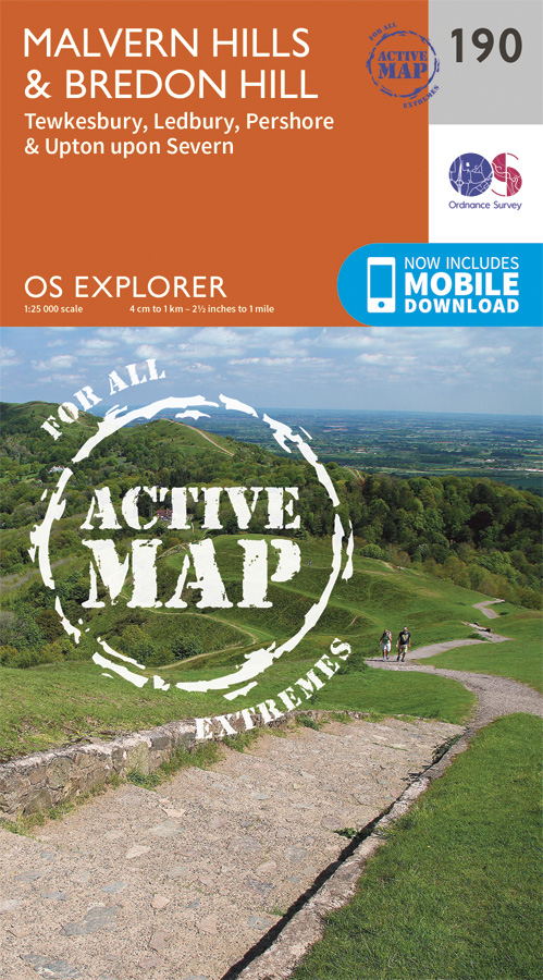 Online bestellen: Wandelkaart - Topografische kaart 190 OS Explorer Map | Active Malvern Hills / Bredon Hill | Ordnance Survey