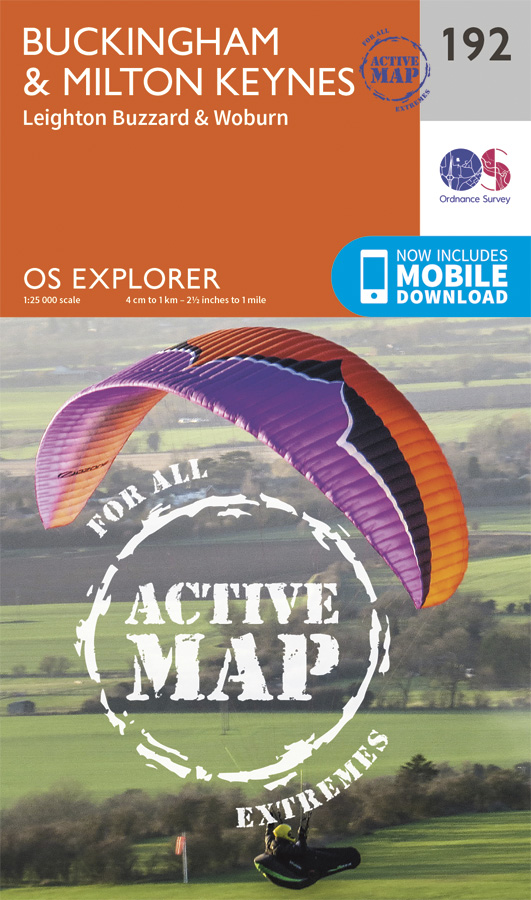 Online bestellen: Wandelkaart - Topografische kaart 192 OS Explorer Map | Active Buckingham / Milton Keynes | Ordnance Survey