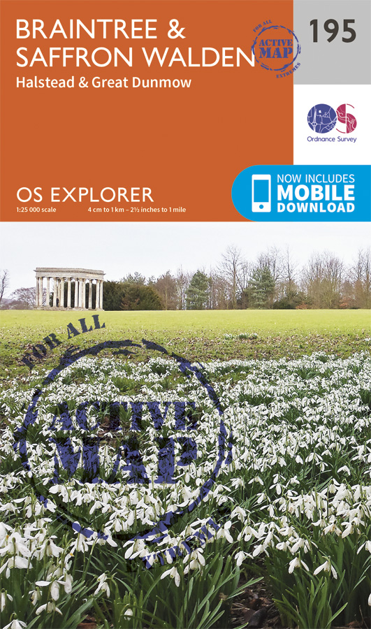 Online bestellen: Wandelkaart - Topografische kaart 195 OS Explorer Map | Active Braintree / Saffron Walden | Ordnance Survey