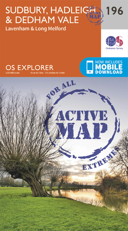 Online bestellen: Wandelkaart - Topografische kaart 196 OS Explorer Map | Active Sudbury / Hadleigh / Dedham Vale | Ordnance Survey