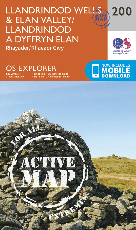 Online bestellen: Wandelkaart - Topografische kaart 200 OS Explorer Map | Active Llandrindod Wells / Elan Valley / Rhayader | Ordnance Survey