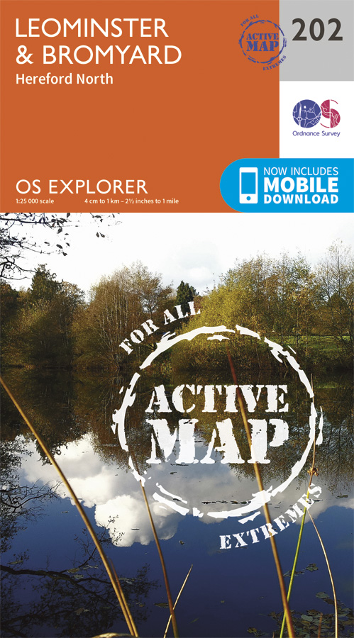 Online bestellen: Wandelkaart - Topografische kaart 202 OS Explorer Map | Active Leominster / Bromyard | Ordnance Survey