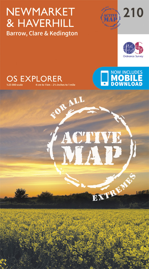 Online bestellen: Wandelkaart - Topografische kaart 210 OS Explorer Map | Active Newmarket / Havehill / Barrow | Ordnance Survey