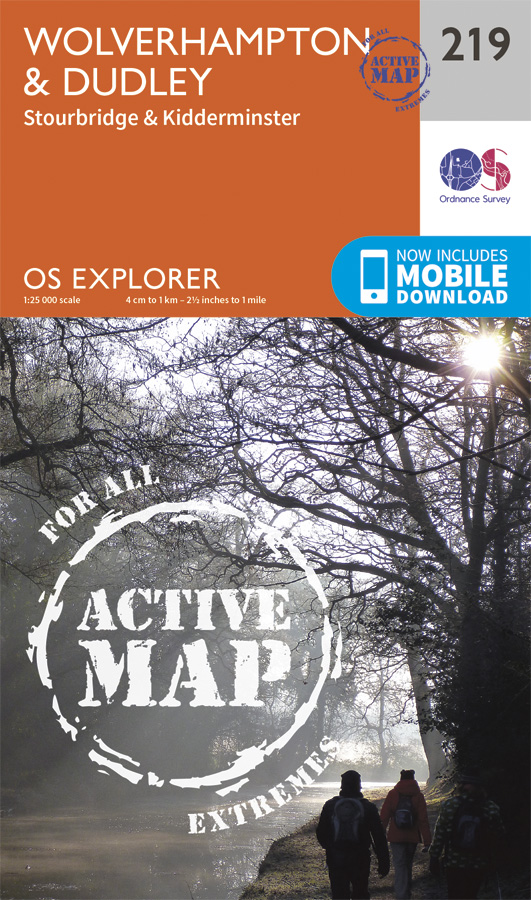 Online bestellen: Wandelkaart - Topografische kaart 219 OS Explorer Map | Active Wolverhampton / Dudley / Stourbridge | Ordnance Survey