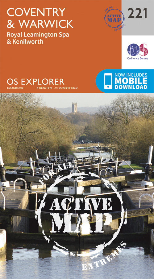 Online bestellen: Wandelkaart - Topografische kaart 221 OS Explorer Map | Active Coventry / Warwick | Ordnance Survey