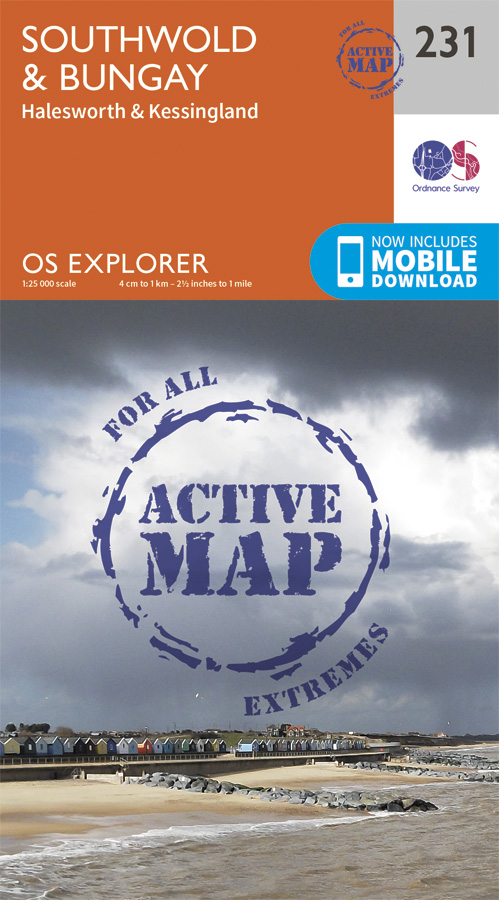 Online bestellen: Wandelkaart - Topografische kaart 231 OS Explorer Map | Active Southwold / Bungay | Ordnance Survey