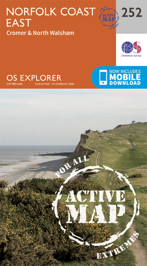 Online bestellen: Wandelkaart - Topografische kaart 252 OS Explorer Map | Active Norfolk Coast East | Ordnance Survey