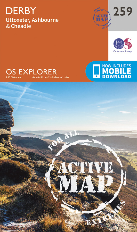 Online bestellen: Topografische kaart 259 OS Explorer Map | Active Derby | Ordnance Survey