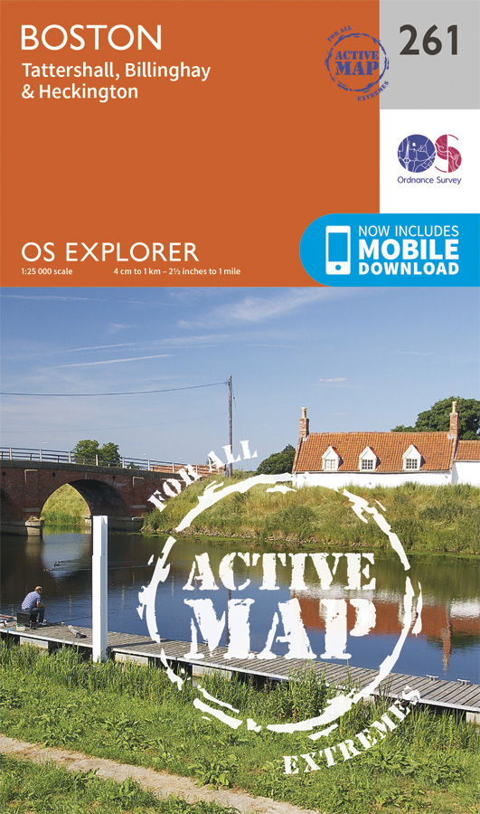 Online bestellen: Wandelkaart - Topografische kaart 261 OS Explorer Map | Active Boston | Ordnance Survey