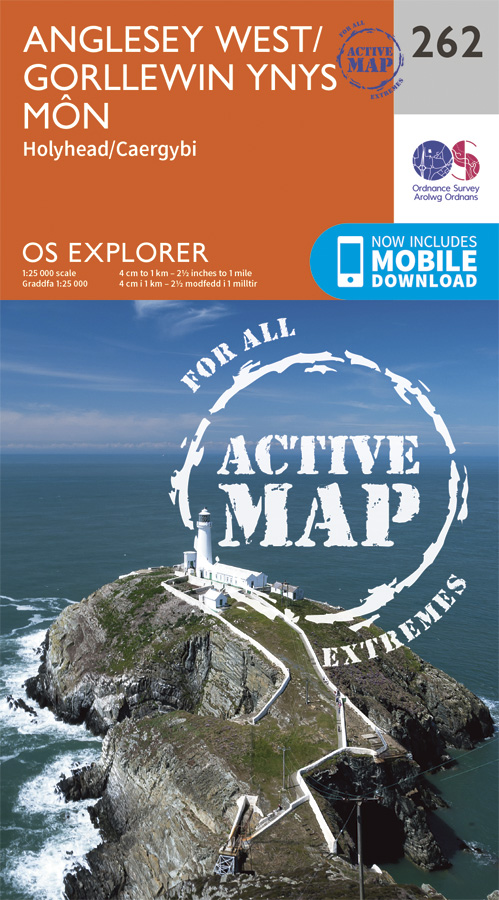 Online bestellen: Wandelkaart - Topografische kaart 262 OS Explorer Map | Active Anglesey West | Ordnance Survey