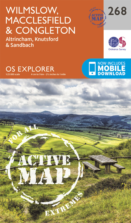 Online bestellen: Wandelkaart 268 OS Explorer Map | Active Wilmslow / Macclesfield / Congleton | Ordnance Survey