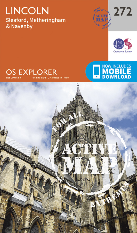 Online bestellen: Wandelkaart - Topografische kaart 272 OS Explorer Map | Active Lincoln | Ordnance Survey