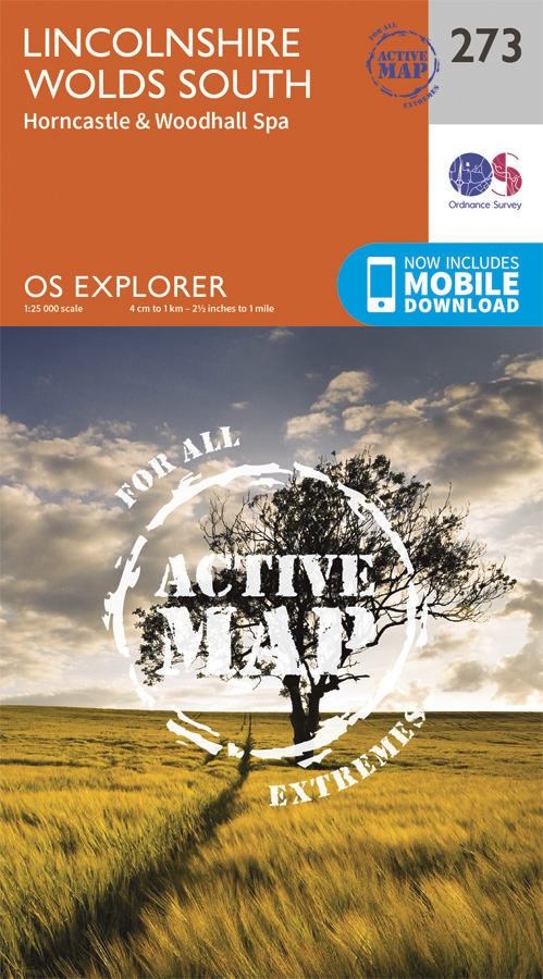 Online bestellen: Wandelkaart - Topografische kaart 273 OS Explorer Map | Active Lincolnshire Wolds South | Ordnance Survey