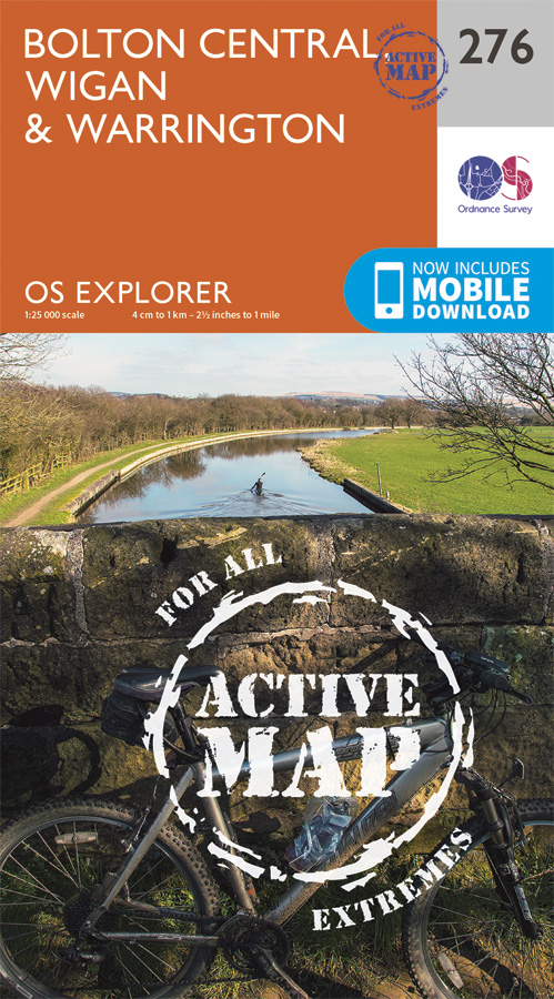 Online bestellen: Wandelkaart - Topografische kaart 276 OS Explorer Map | Active Bolton / Wigan / Warrington | Ordnance Survey