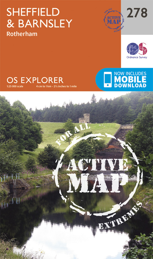 Online bestellen: Wandelkaart - Topografische kaart 278 OS Explorer Map | Active Sheffield / Barnsley | Ordnance Survey