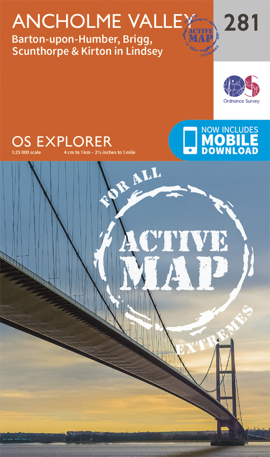 Online bestellen: Wandelkaart - Topografische kaart 281 OS Explorer Map | Active Ancholme Valley | Ordnance Survey