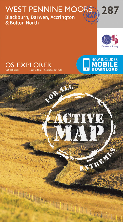 Online bestellen: Wandelkaart 287 OS Explorer Map | Active West Pennine Moors / Blackburn | Ordnance Survey