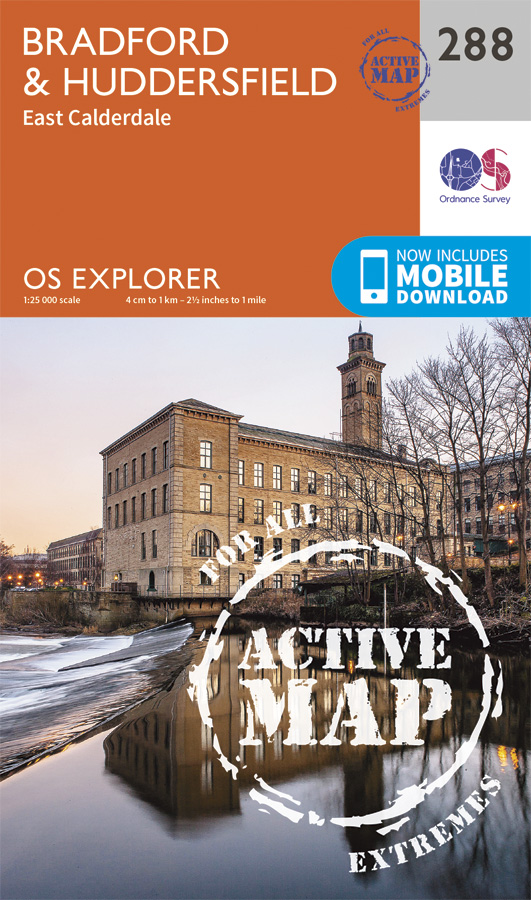 Online bestellen: Wandelkaart - Topografische kaart 288 OS Explorer Map | Active Bradford / Huddersfield | Ordnance Survey