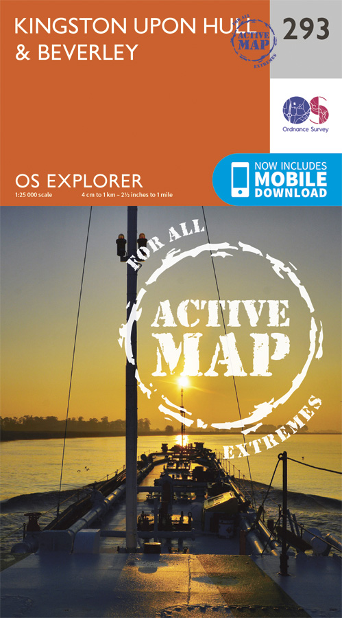 Online bestellen: Wandelkaart - Topografische kaart 293 OS Explorer Map | Active Kingston upon Hull / Beverley | Ordnance Survey