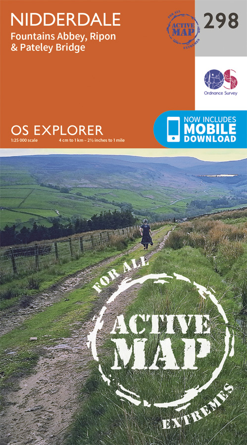 Online bestellen: Wandelkaart - Topografische kaart 298 OS Explorer Map | Active Nidderdale | Ordnance Survey