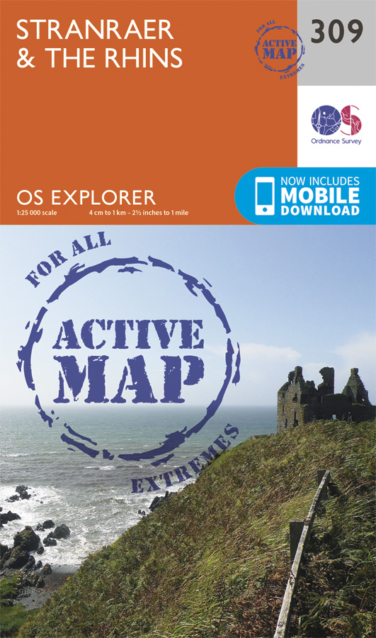 Online bestellen: Wandelkaart - Topografische kaart 309 OS Explorer Map | Active Stranrear / The Rhins | Ordnance Survey