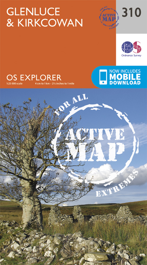 Online bestellen: Wandelkaart - Topografische kaart 310 OS Explorer Map | Active Glenluce / Kirkcowan | Ordnance Survey