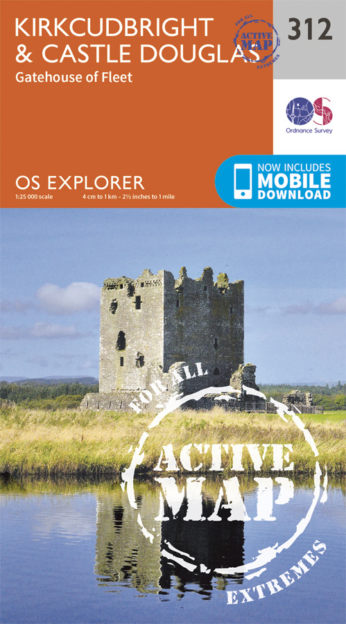 Online bestellen: Wandelkaart - Topografische kaart 312 OS Explorer Map | Active Kirkcudbright / Castle Douglas | Ordnance Survey