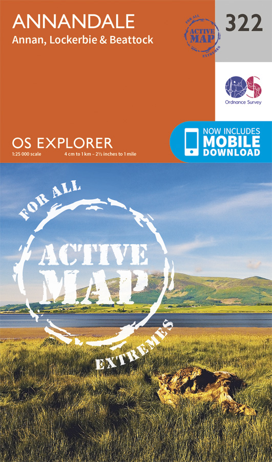 Online bestellen: Wandelkaart - Topografische kaart 322 OS Explorer Map | Active Annandale | Ordnance Survey