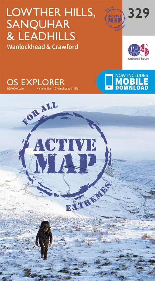 Online bestellen: Wandelkaart - Topografische kaart 329 OS Explorer Map | Active Lowther Hills / Sanquhar / Leadhills | Ordnance Survey