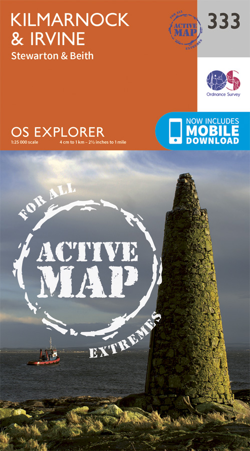 Online bestellen: Wandelkaart - Topografische kaart 333 OS Explorer Map | Active Kilmarnock / Irvine | Ordnance Survey