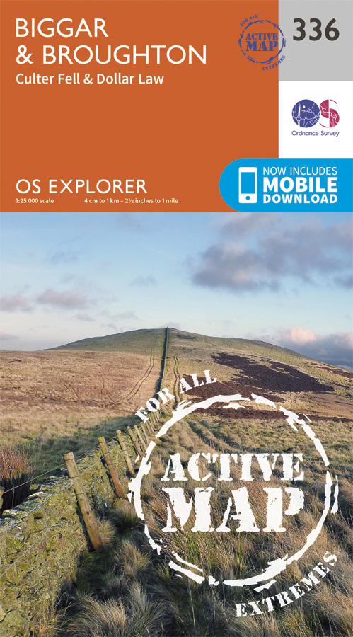 Online bestellen: Wandelkaart - Topografische kaart 336 OS Explorer Map | Active Biggar / Broughton | Ordnance Survey