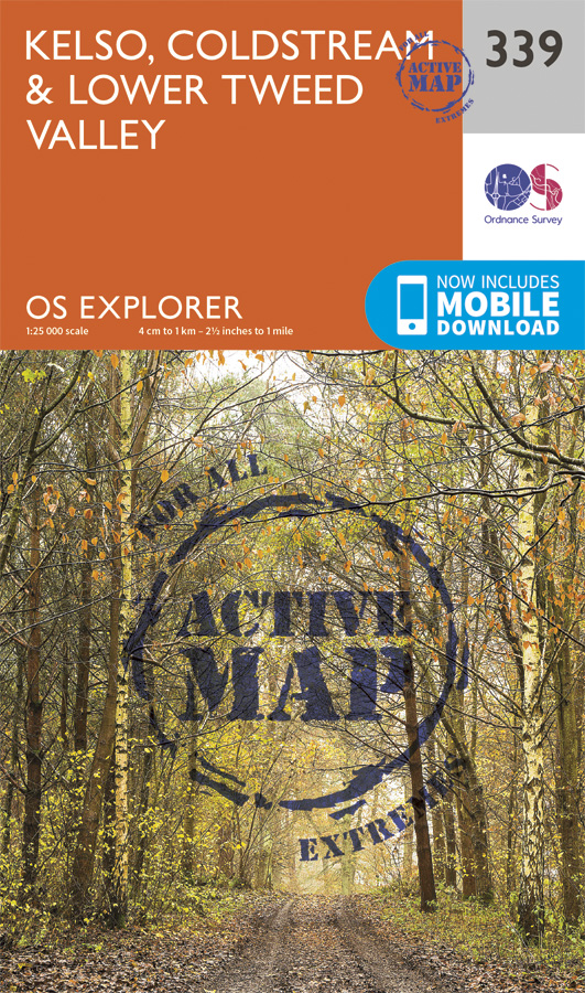 Online bestellen: Wandelkaart - Topografische kaart 339 OS Explorer Map | Active Kelso / Coldstream / lower Tweed Valley | Ordnance Survey