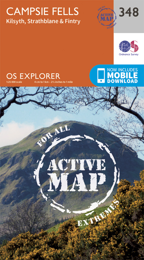 Online bestellen: Wandelkaart - Topografische kaart 348 OS Explorer Map | Active Campsie Fells | Ordnance Survey