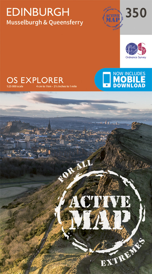 Online bestellen: Wandelkaart - Topografische kaart 350 OS Explorer Map | Active Edinburgh / Musselburgh / Queensferry | Ordnance Survey