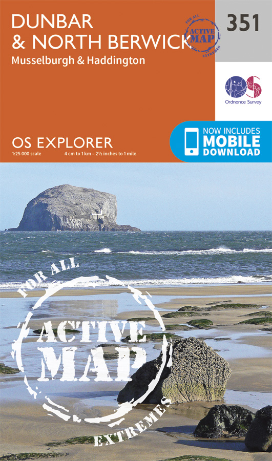 Online bestellen: Wandelkaart - Topografische kaart 351 OS Explorer Map | Active Dunbar / North Berwick | Ordnance Survey