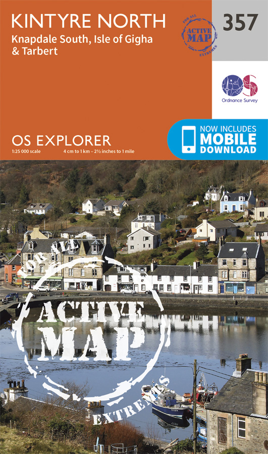 Online bestellen: Wandelkaart - Topografische kaart 357 OS Explorer Map | Active Kintyre North | Ordnance Survey